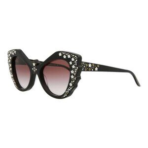 Gucci Womens Cat Eye Black Black Red Fashion Designer Eyewear